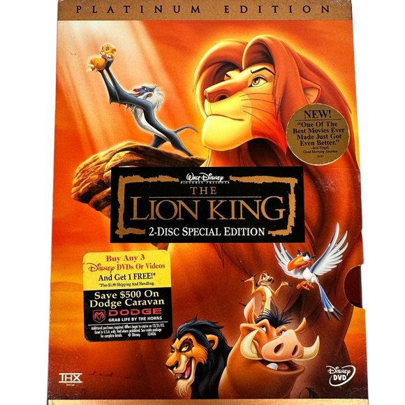 The Lion King Platinum Edition 2 Disc DVD Set - Picture 1 of 8